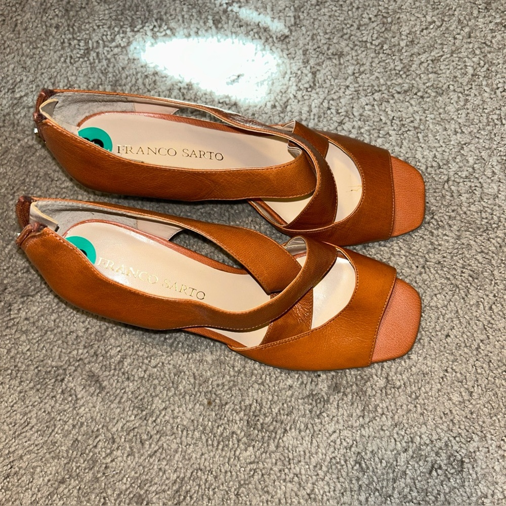 Franco Sarto Tan Leather Wedges